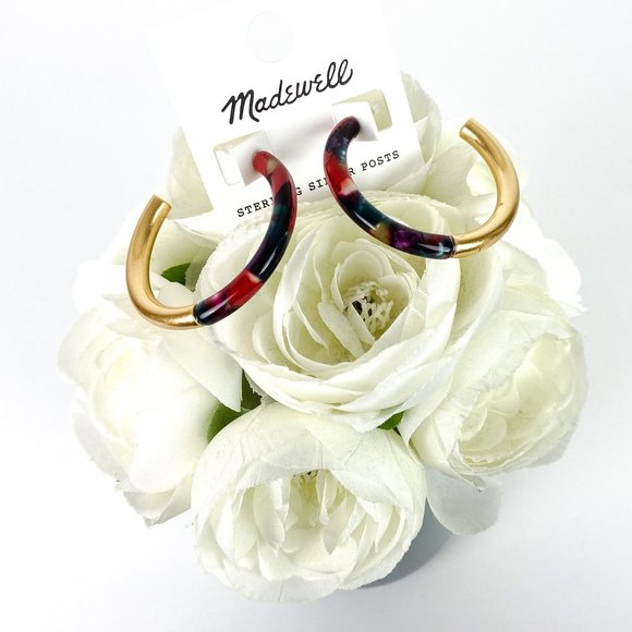 Madewell Jewelry - NWT Madewell Half Acetate Hoop Earrings